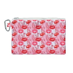 Rose Lips Canvas Cosmetic Bag (large) by Sparkle