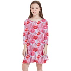 Rose Lips Kids  Quarter Sleeve Skater Dress