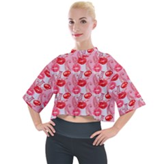 Rose Lips Mock Neck Tee by Sparkle