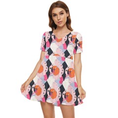 Digi Anim Tiered Short Sleeve Mini Dress by Sparkle