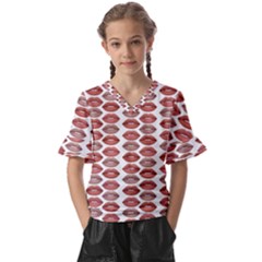 Beautylips Kids  V-neck Horn Sleeve Blouse