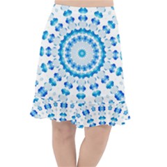 Digital Sky Fishtail Chiffon Skirt by Sparkle