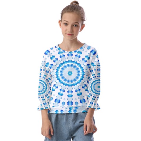 Digital Sky Kids  Cuff Sleeve Top by Sparkle