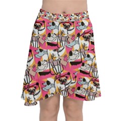 Animal Chiffon Wrap Front Skirt by Sparkle