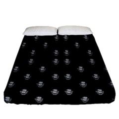 Black And White Sketchy Man Portrait Pattern Fitted Sheet (queen Size)