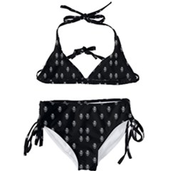 Black And White Sketchy Man Portrait Pattern Kids  Classic Bikini Set by dflcprintsclothing