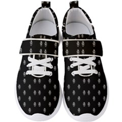 Black And White Sketchy Man Portrait Pattern Men s Velcro Strap Shoes by dflcprintsclothing