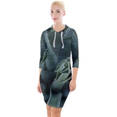 The Agave Heart Under The Light Quarter Sleeve Hood Bodycon Dress by DimitriosArt