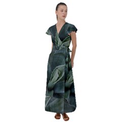 The Agave Heart Under The Light Flutter Sleeve Maxi Dress by DimitriosArt