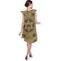 Wood Art With Beautiful Flowers And Leaves Mandala Tie Up Tunic Dress View2