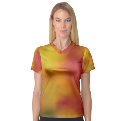 Flower Abstract V-neck Sport Mesh Tee by DimitriosArt