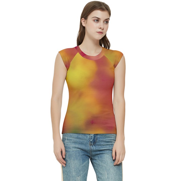 Flower Abstract Women s Raglan Cap Sleeve Tee