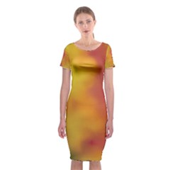 Flower Abstract Classic Short Sleeve Midi Dress by DimitriosArt