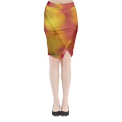 Flower Abstract Midi Wrap Pencil Skirt by DimitriosArt