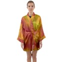 Flower Abstract Long Sleeve Satin Kimono View1