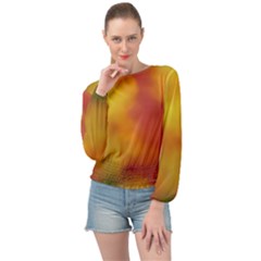 Flower Abstract Banded Bottom Chiffon Top