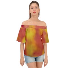 Flower Abstract Off Shoulder Short Sleeve Top