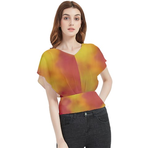 Flower Abstract Butterfly Chiffon Blouse by DimitriosArt