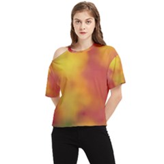 Flower Abstract One Shoulder Cut Out Tee by DimitriosArt