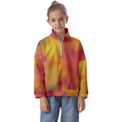 Flower Abstract Kids  Half Zip Hoodie