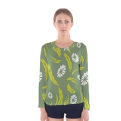 Folk Flowers Print Floral Pattern Ethnic Art Women s Long Sleeve Tee