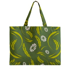 Folk Flowers Print Floral Pattern Ethnic Art Zipper Mini Tote Bag by Eskimos