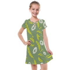 Folk Flowers Print Floral Pattern Ethnic Art Kids  Cross Web Dress by Eskimos