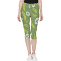 Folk flowers print Floral pattern Ethnic art Inside Out Lightweight Velour Capri Leggings  View3