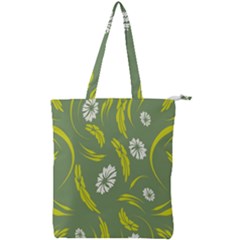 Folk Flowers Print Floral Pattern Ethnic Art Double Zip Up Tote Bag by Eskimos