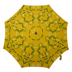 Floral Folk Damask Pattern Fantasy Flowers Floral Geometric Fantasy Hook Handle Umbrellas (large) by Eskimos