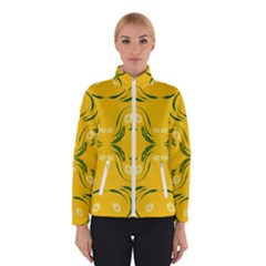 Floral Folk Damask Pattern Fantasy Flowers Floral Geometric Fantasy Women s Bomber Jacket by Eskimos