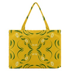 Floral Folk Damask Pattern Fantasy Flowers Floral Geometric Fantasy Zipper Medium Tote Bag by Eskimos