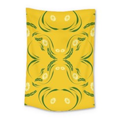 Floral Folk Damask Pattern Fantasy Flowers Floral Geometric Fantasy Small Tapestry by Eskimos