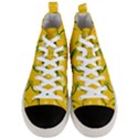 Floral folk damask pattern Fantasy flowers Floral geometric fantasy Men s Mid-Top Canvas Sneakers View1