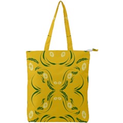 Floral Folk Damask Pattern Fantasy Flowers Floral Geometric Fantasy Double Zip Up Tote Bag by Eskimos