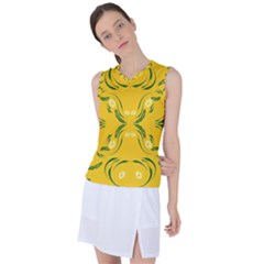 Floral Folk Damask Pattern Fantasy Flowers Floral Geometric Fantasy Women s Sleeveless Sports Top by Eskimos