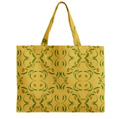 Floral Folk Damask Pattern Fantasy Flowers Floral Geometric Fantasy Zipper Mini Tote Bag by Eskimos