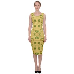 Floral Folk Damask Pattern Fantasy Flowers Floral Geometric Fantasy Sleeveless Pencil Dress by Eskimos