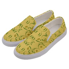 Floral Folk Damask Pattern Fantasy Flowers Floral Geometric Fantasy Men s Canvas Slip Ons by Eskimos