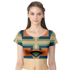 Abstract Pattern Geometric Backgrounds   Short Sleeve Crop Top by Eskimos