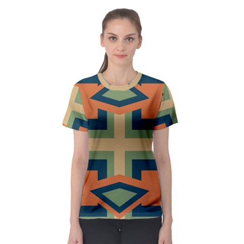 Abstract Pattern Geometric Backgrounds   Women s Sport Mesh Tee by Eskimos