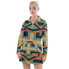 Abstract Pattern Geometric Backgrounds   Women s Long Sleeve Casual Dress by Eskimos