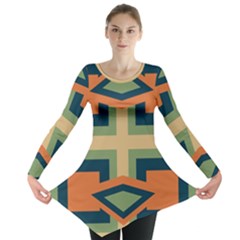 Abstract Pattern Geometric Backgrounds   Long Sleeve Tunic  by Eskimos