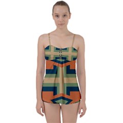 Abstract Pattern Geometric Backgrounds   Babydoll Tankini Set by Eskimos