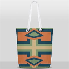 Abstract Pattern Geometric Backgrounds   Full Print Rope Handle Tote (small) by Eskimos