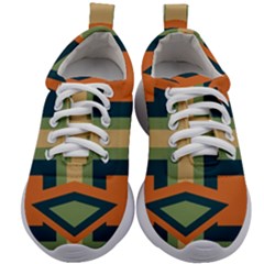 Abstract Pattern Geometric Backgrounds   Kids Athletic Shoes by Eskimos