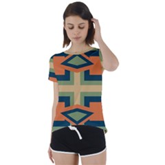 Abstract Pattern Geometric Backgrounds   Short Sleeve Foldover Tee by Eskimos