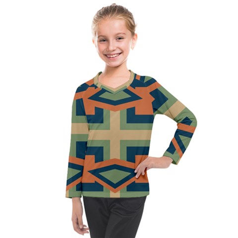 Abstract Pattern Geometric Backgrounds   Kids  Long Mesh Tee by Eskimos