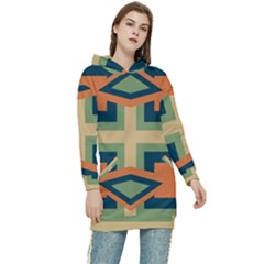 Abstract Pattern Geometric Backgrounds   Women s Long Oversized Pullover Hoodie by Eskimos