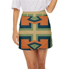 Abstract Pattern Geometric Backgrounds   Mini Front Wrap Skirt